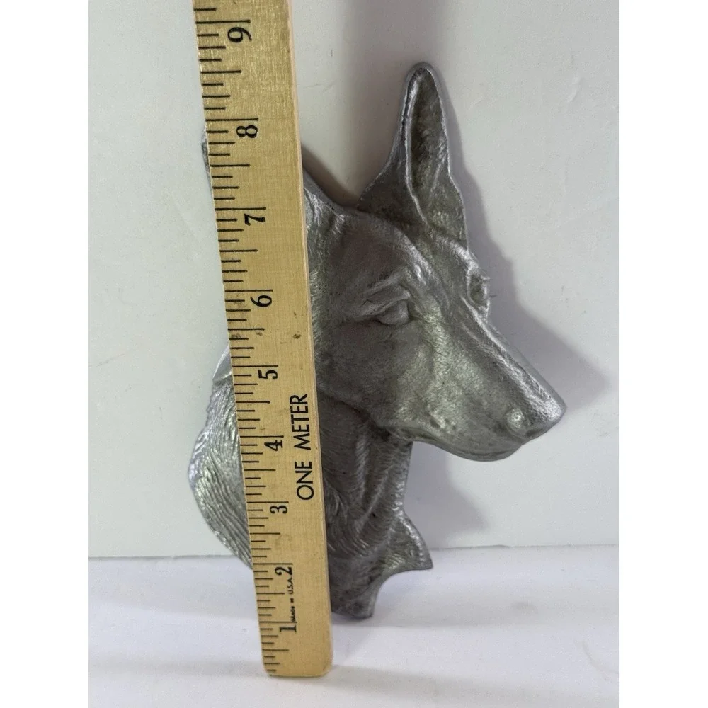 Vintage Heavy Cast Aluminum Pharaoh Hound Dog Head Wall Plaque Maltese Greyhound